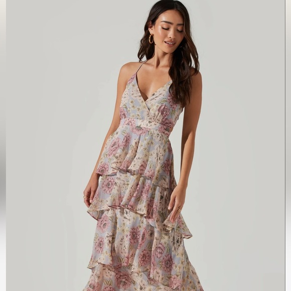 ROSANA FLORAL TIERED RUFFLE MAXI DRESS - Astr the label - Picture 3 of 5